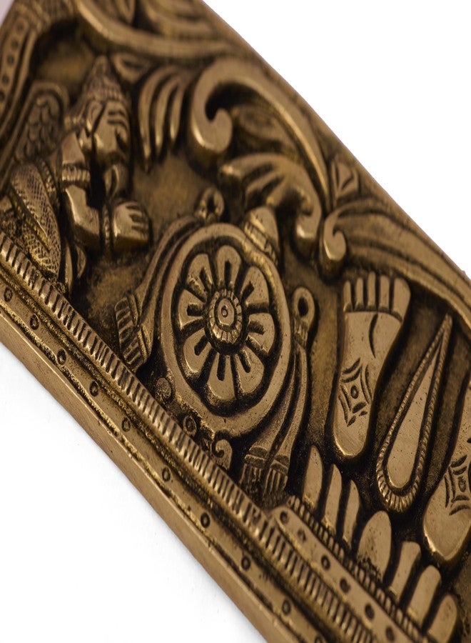 GURU JEE Decorative Metal Plate Handcrafted Brass Wall Decor Lord Vishnu Shank Chakra Naamam Maruti Garuda Wall Hanging Indian Art Showpiece Gifts - Image 3